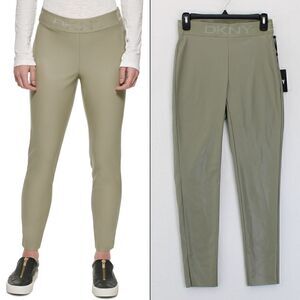 DKNY Faux-Leather Leggings Thyme